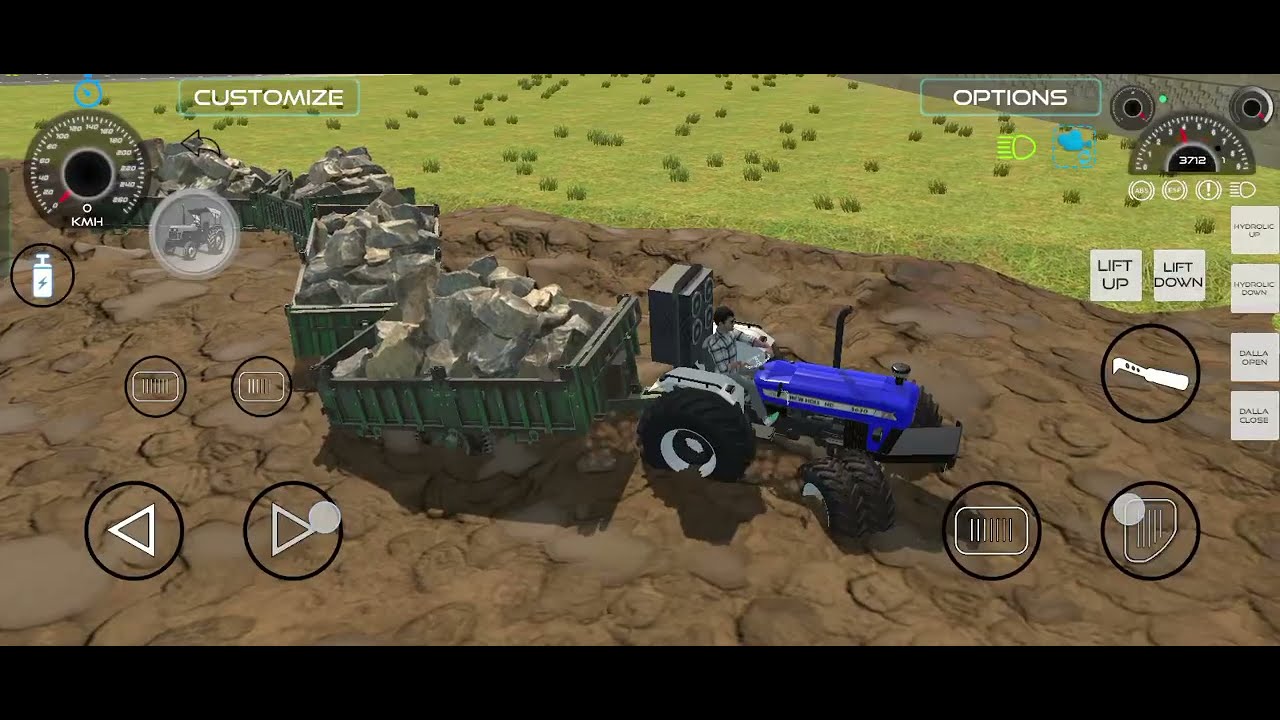 Indian Vichcle Simulatar New Holland Ke piche 4 Trollay Stons ki Jod Li //#gaming #games#indiangamer