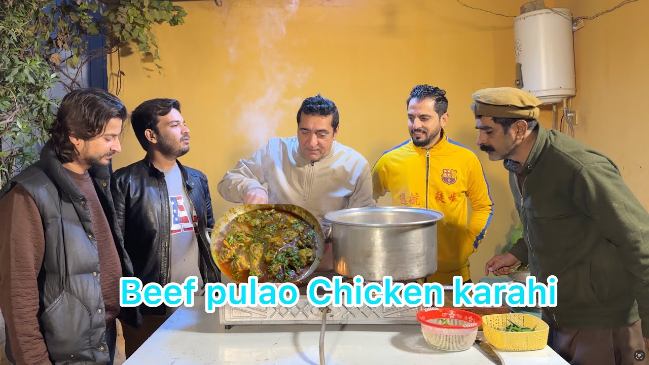 Beef Pulao aur chicken  🍗  karahi |