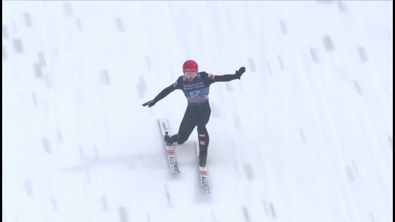 Manuel Fettner - 124,5 m - ONE SKI LANDING AGAIN! (Bischofshofen 2022)