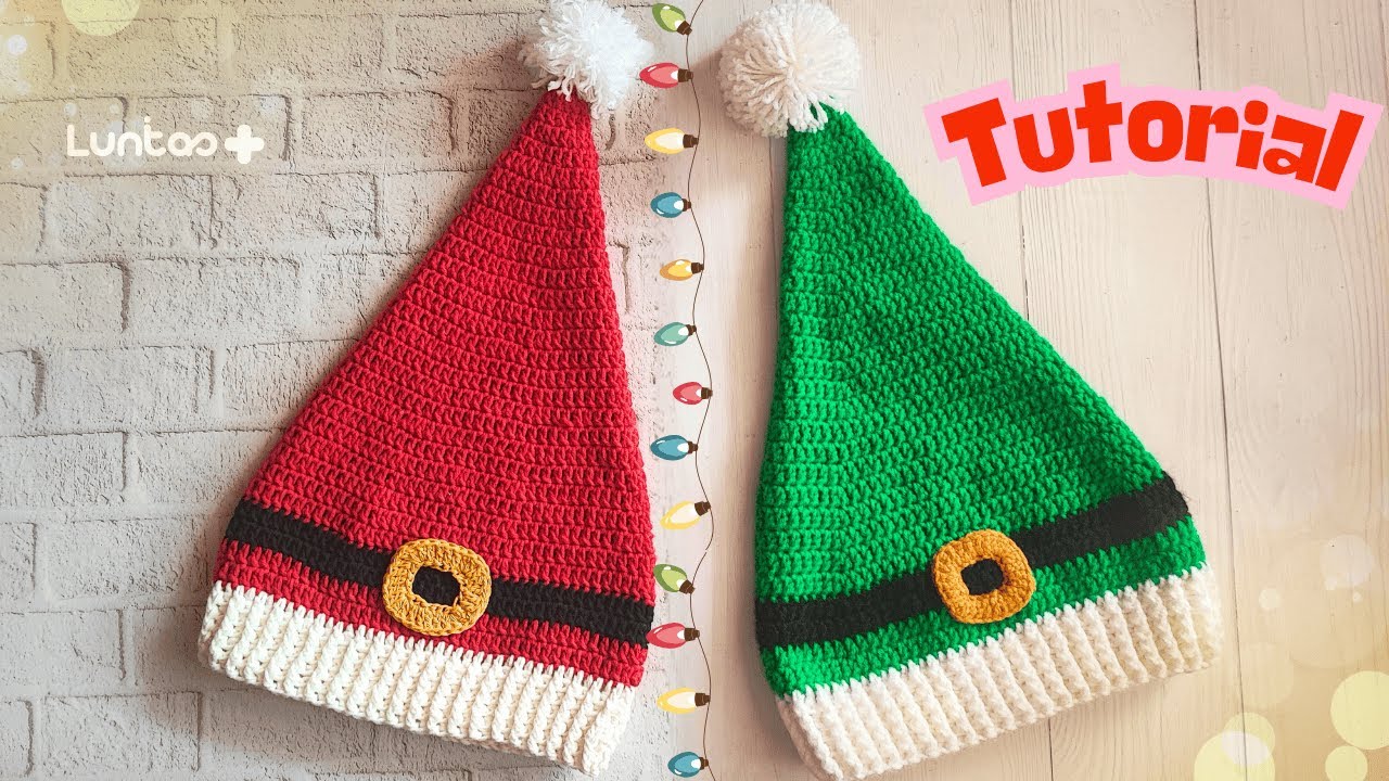Gorro Navideño a Crochet 🎄 | Paso a Paso Fácil | Santa y Duende | 38 cm