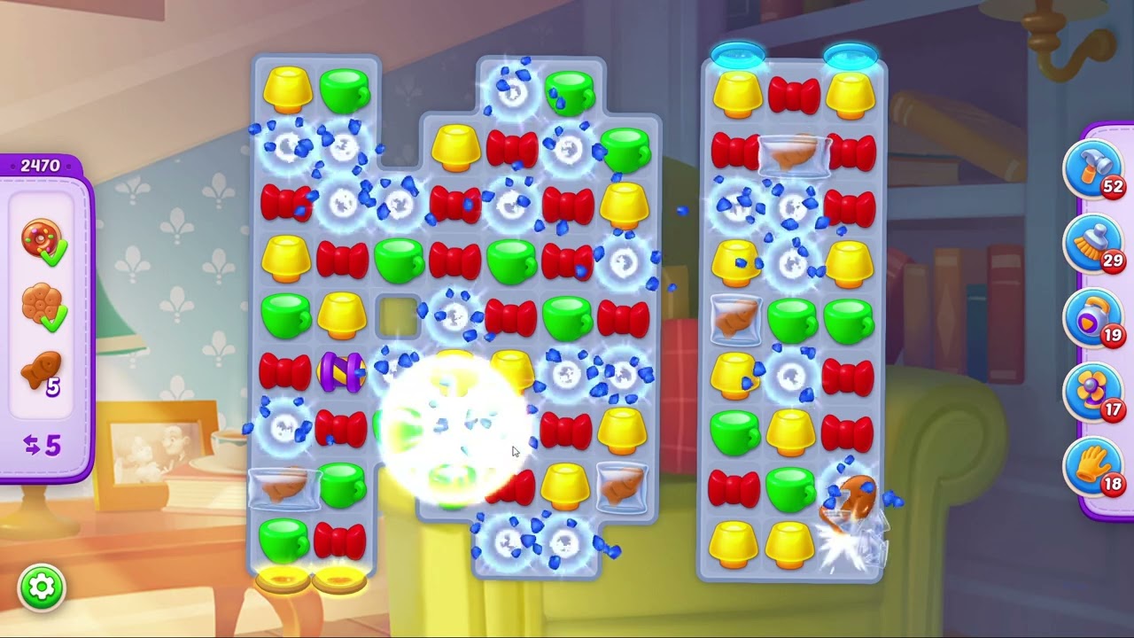 Homescapes Level 2470 - 18 Moves - No Boosters