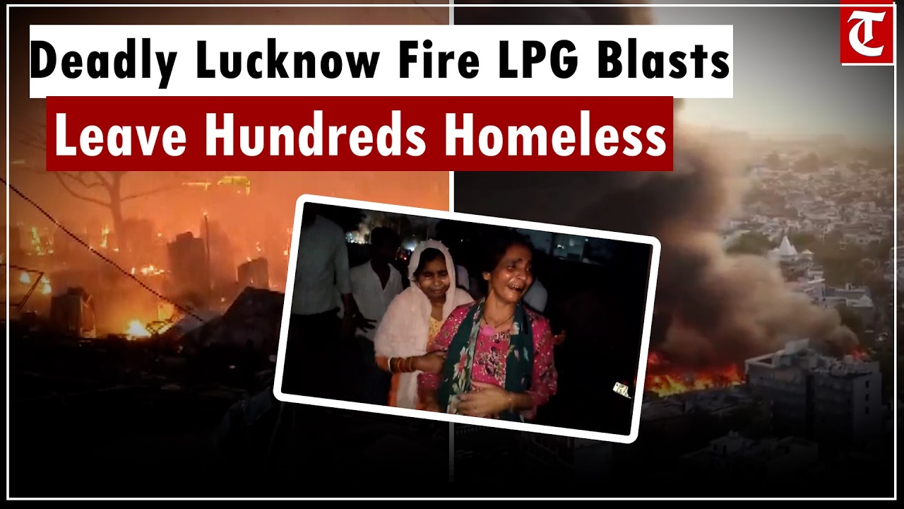 Inferno in Lucknow Slum Kills Two Children LPG Blasts Reduce 200 Homes to Ashes