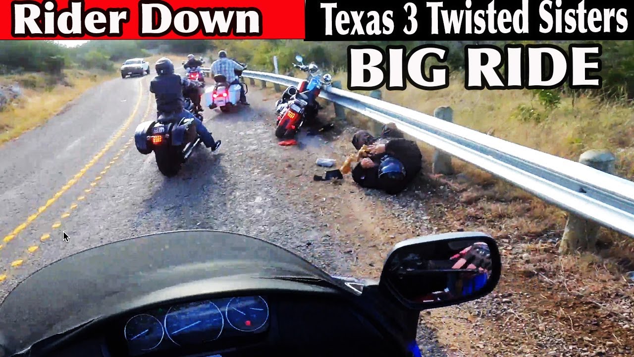 Biker Down, Riding Three Twisted Sisters, Texas Largest Group Ride