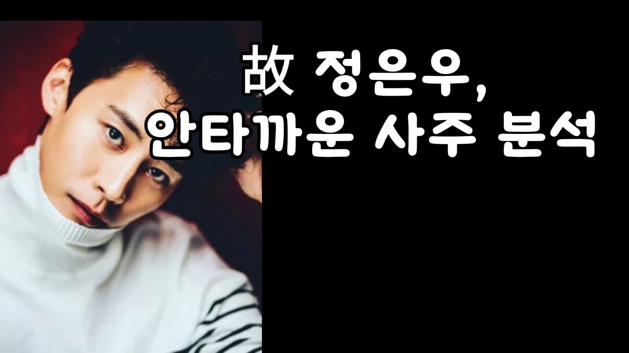 갑작스러운 비보, 배우 정은우 사주로 본 운명의 흐름 — 식상운의 위기와 을사년 삼형살