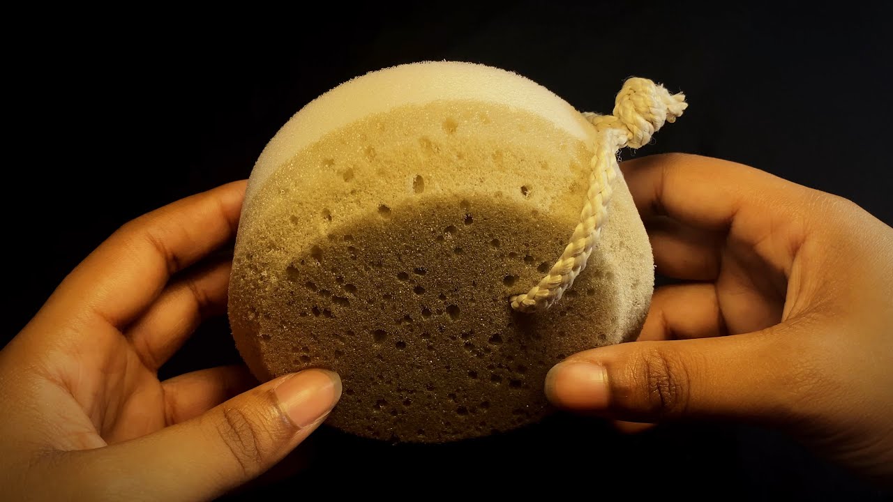 Dry ripping bath sponge 🏝️ || ASMR SPONGE RIPPING 