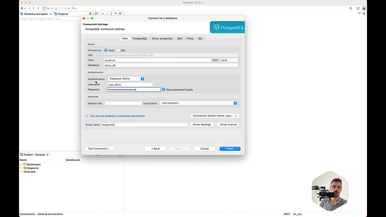 Create PostgreSQL in Docker and connect with DBeaver