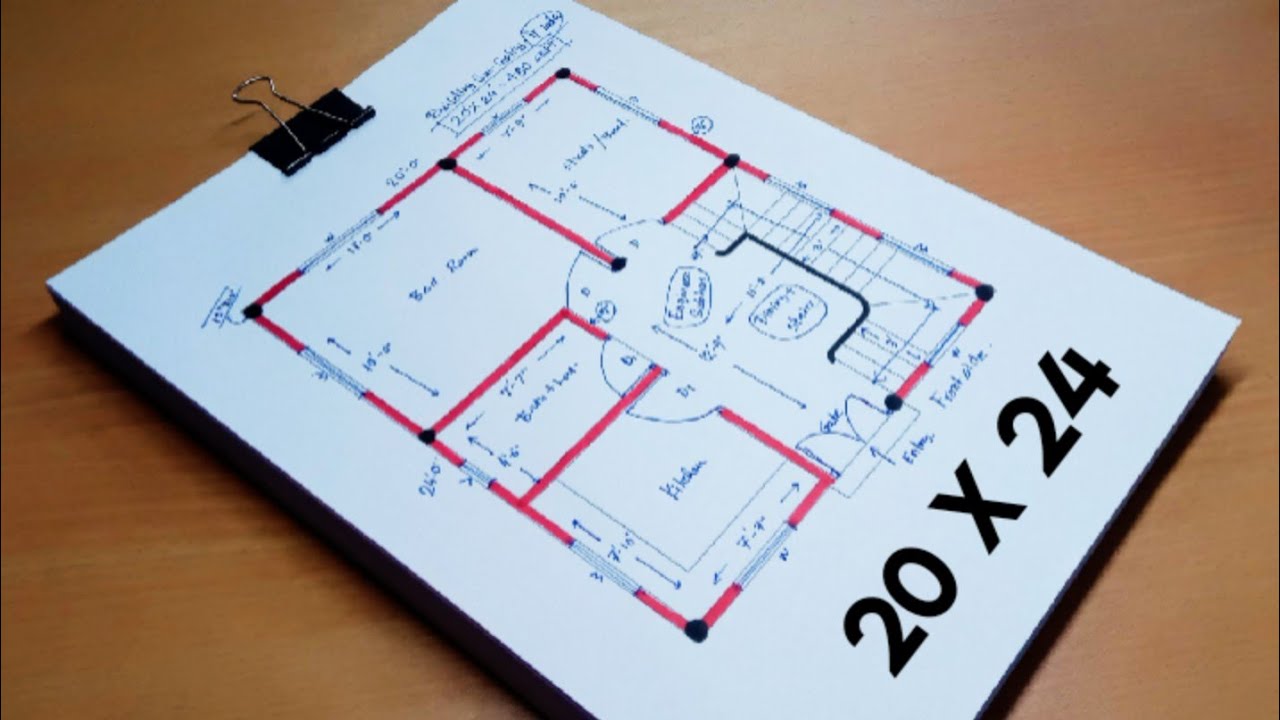 20 x 24 small house plan II 2 bedroom ghar ka naksha II 20 x 24 home design