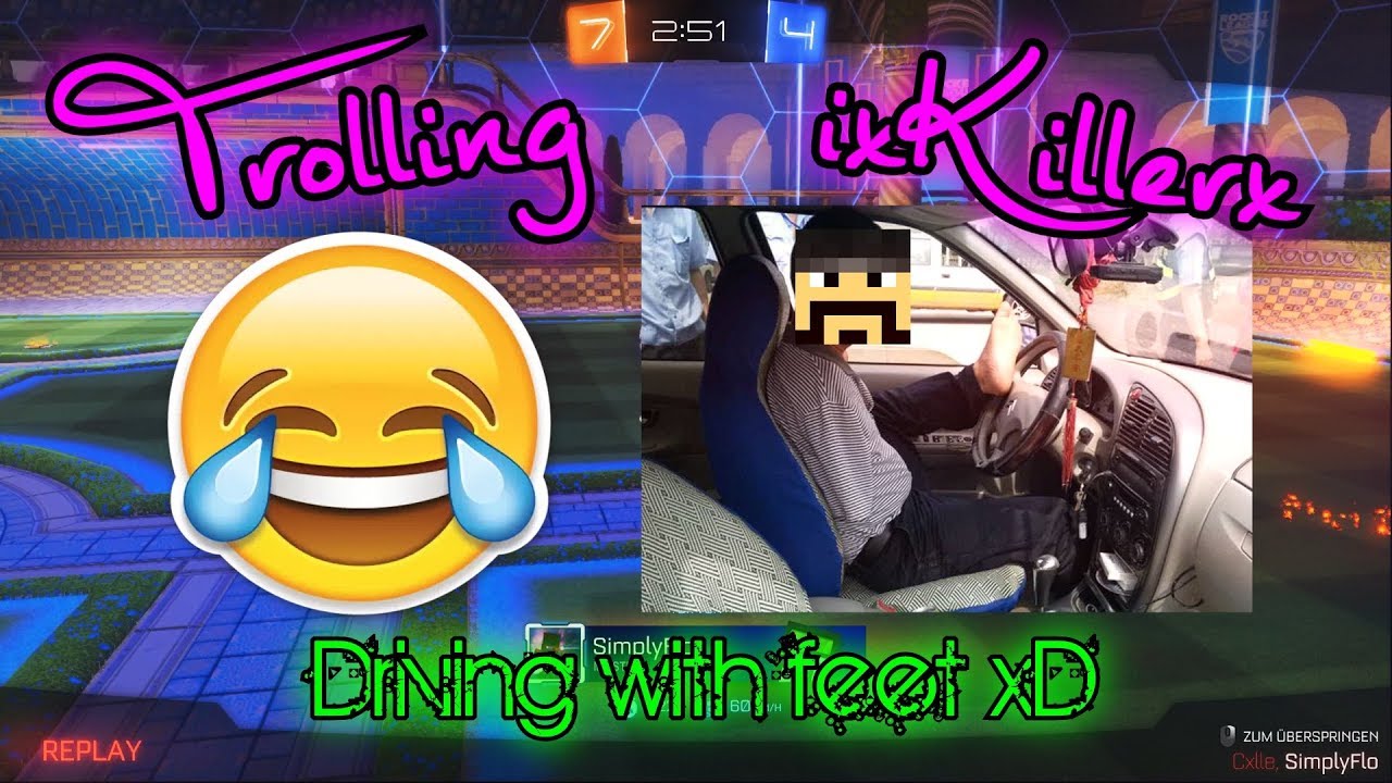 Trolling ixKillerx AGAIN!  يسوق برجله xD [Rocket League Funny Moments]