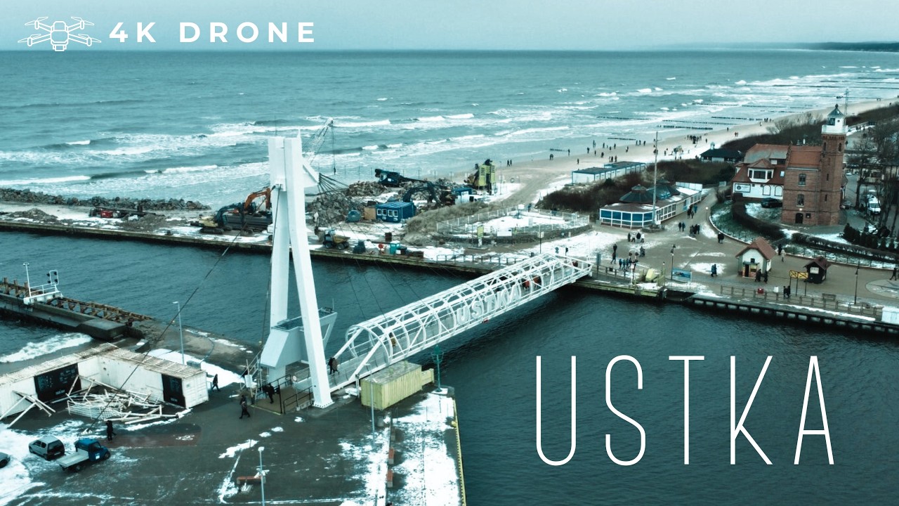 Winter in a Fisherman’s Town | Ustka 🇵🇱 | 4K Drone Footage