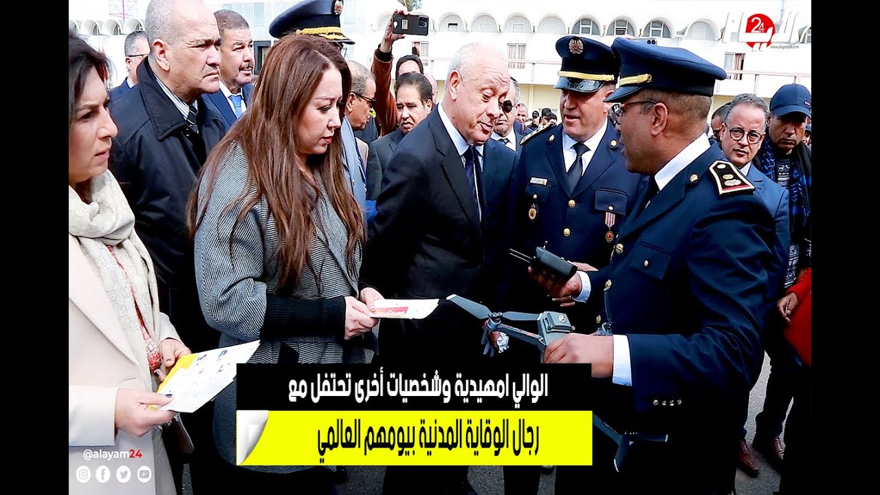 الوالي امهيدية وشخصيات أخرى تحتفل مع رجال الوقاية المدنية بيومهم العالمي