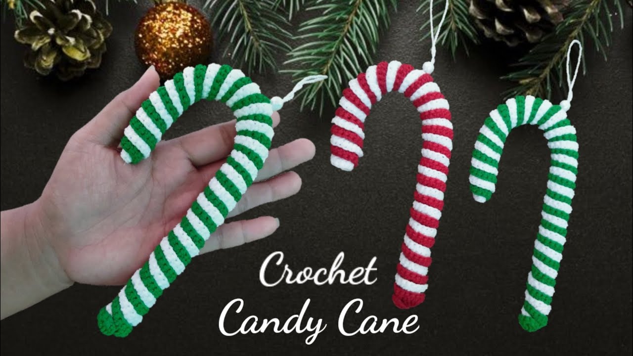 How to Crochet an Easy Christmas Ornament Candy Cane