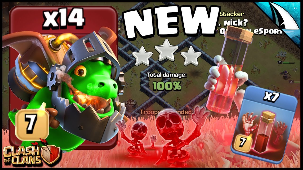 NEW Inferno Drag Skelly Attack!! CRUSHED Town Hall 13!!