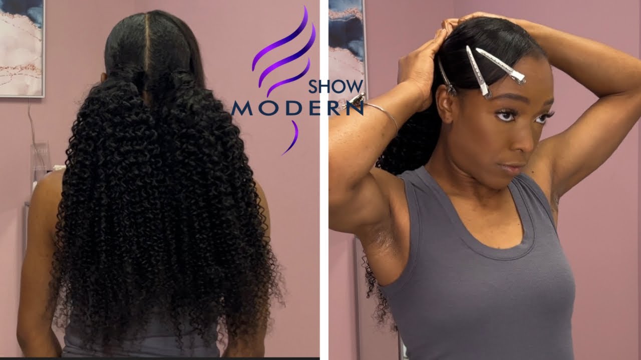 Modern Show Kinky Curly Ponytail | Cute ponytail tutorial