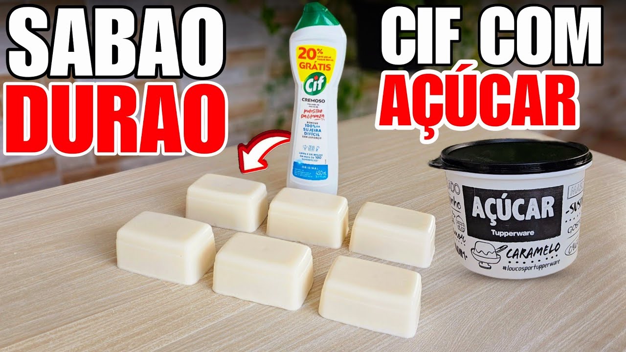 COM AÇÚCAR E CIF FIZ UM SABÃO EM BARRA ÓTIMO PARA DAR BRILHO NAS PANELAS COM  PODER DESENGRAXANTE 😱