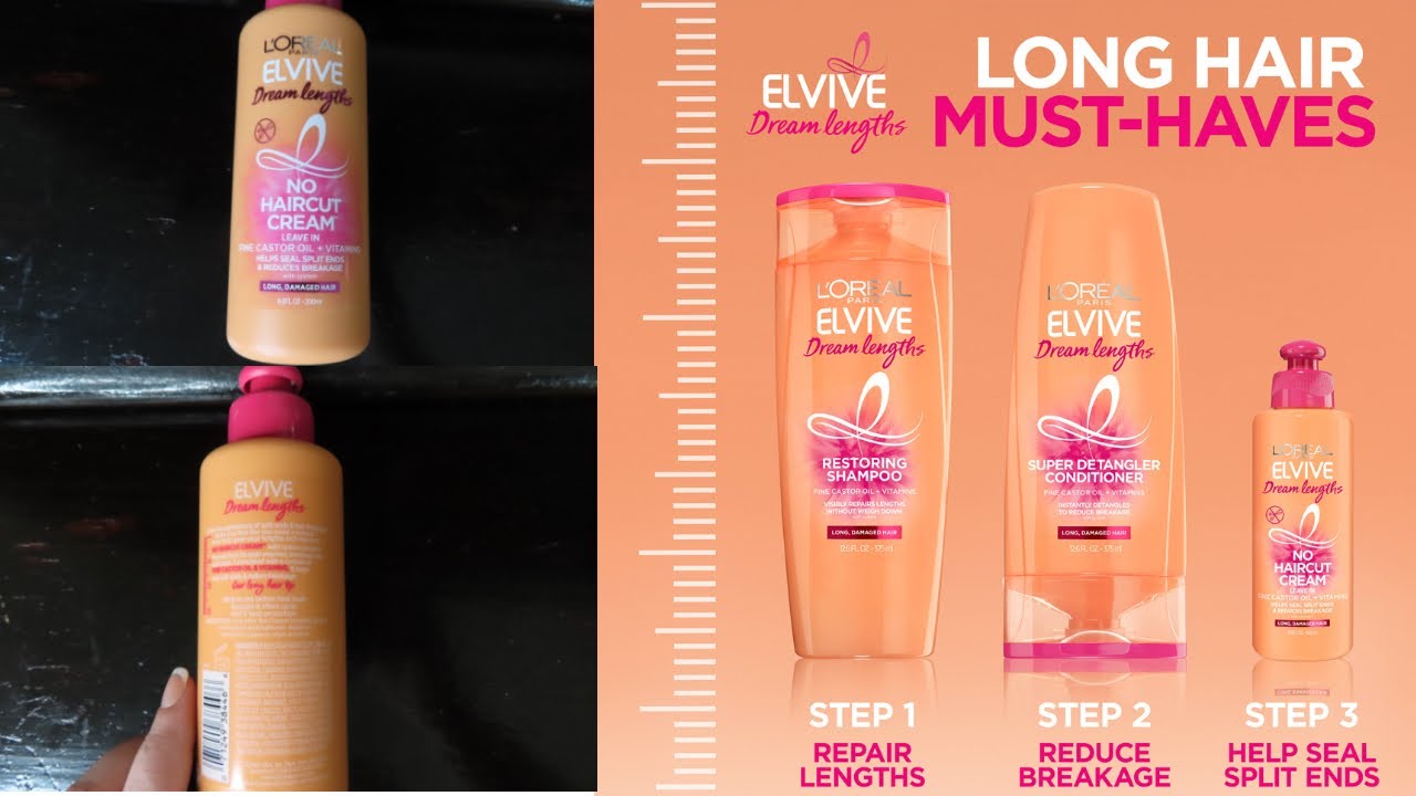 LOREAL PARIS ELVIVE DREAM LENGTHS NO HAIR CUT CREAM LEAVE IN TREATMENT REVIEW!