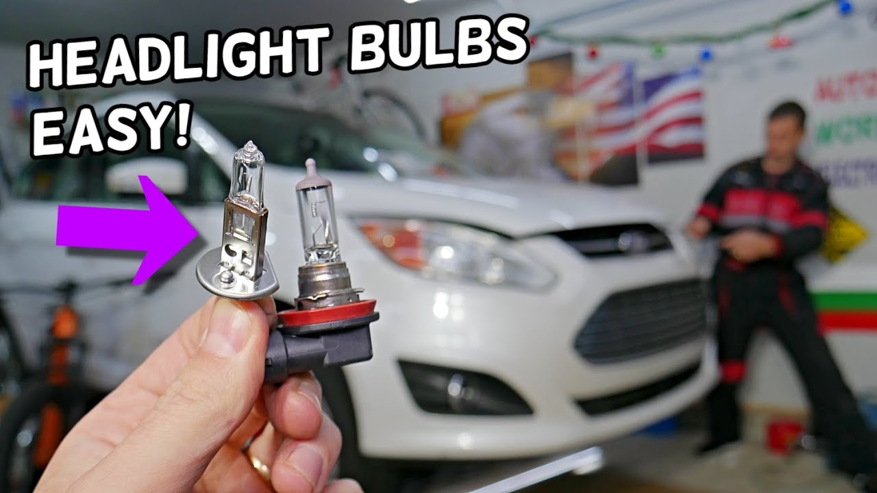 FORD C-MAX HEADLIGHT BULB REPLACEMENT REMOVAL, LOW BEAM HIGH BEAM HEADLIGHT BULB