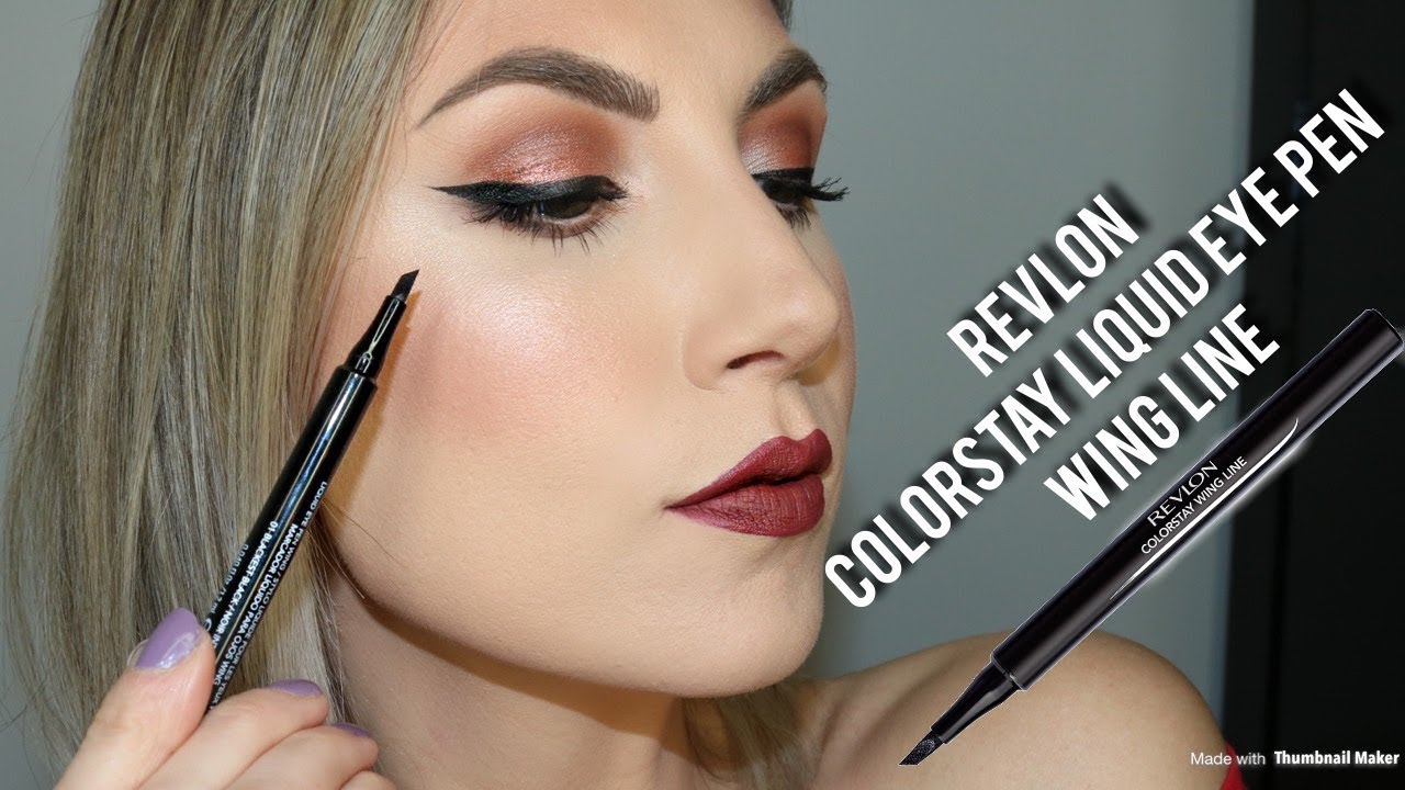 NEW REVLON COLORSTAY LIQUID EYE PEN WING LINE REVIEW