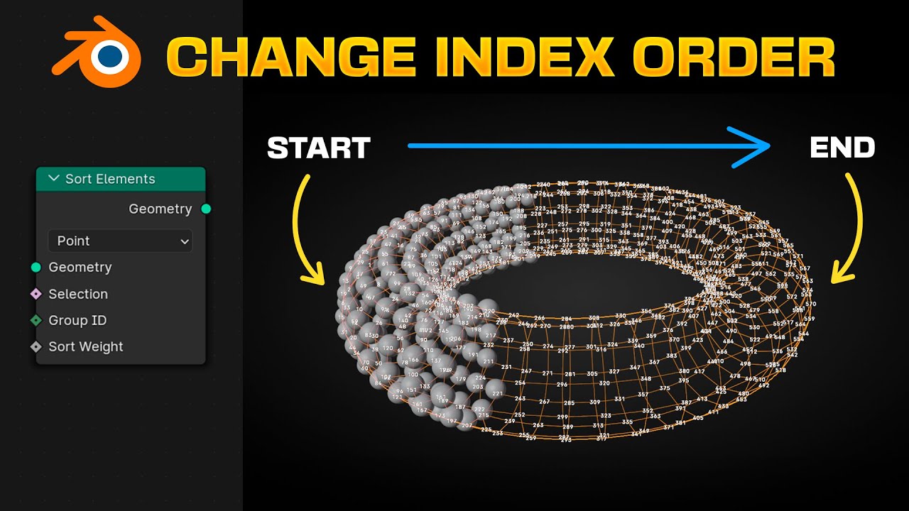 How to Change the INDEX ORDER and Reveal Elements in Blender 4.1 - Geometry Nodes