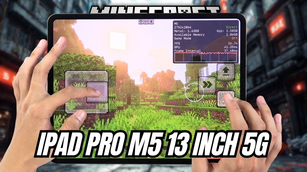 IPAD PRO M5 13 INCH 5G Test Game MINECRAFT | Apple M5 Gaming Performance