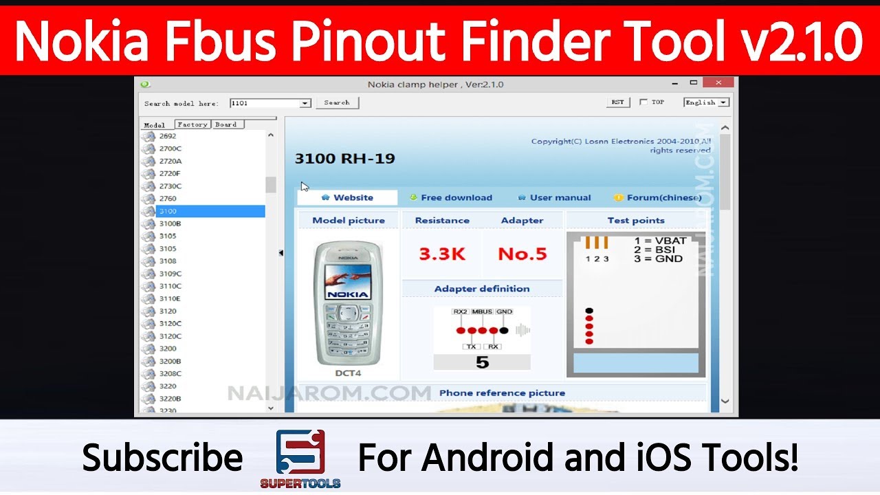 Nokia Fbus Pinout Finder Tool v2.1.0  (free download) | Naijarom.Com | Super Tools!