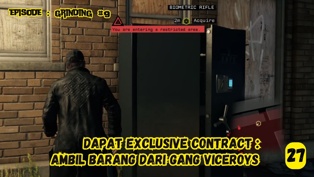 Menjalankan Exclusive Contract Untuk Ambil Senjata Rahasia - Watch Dogs - Part 27 Grinding