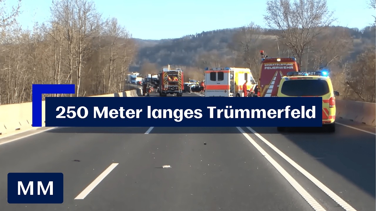 Schwerer Unfall: B 38 bei Weinheim in beide Richtungen gesperrt