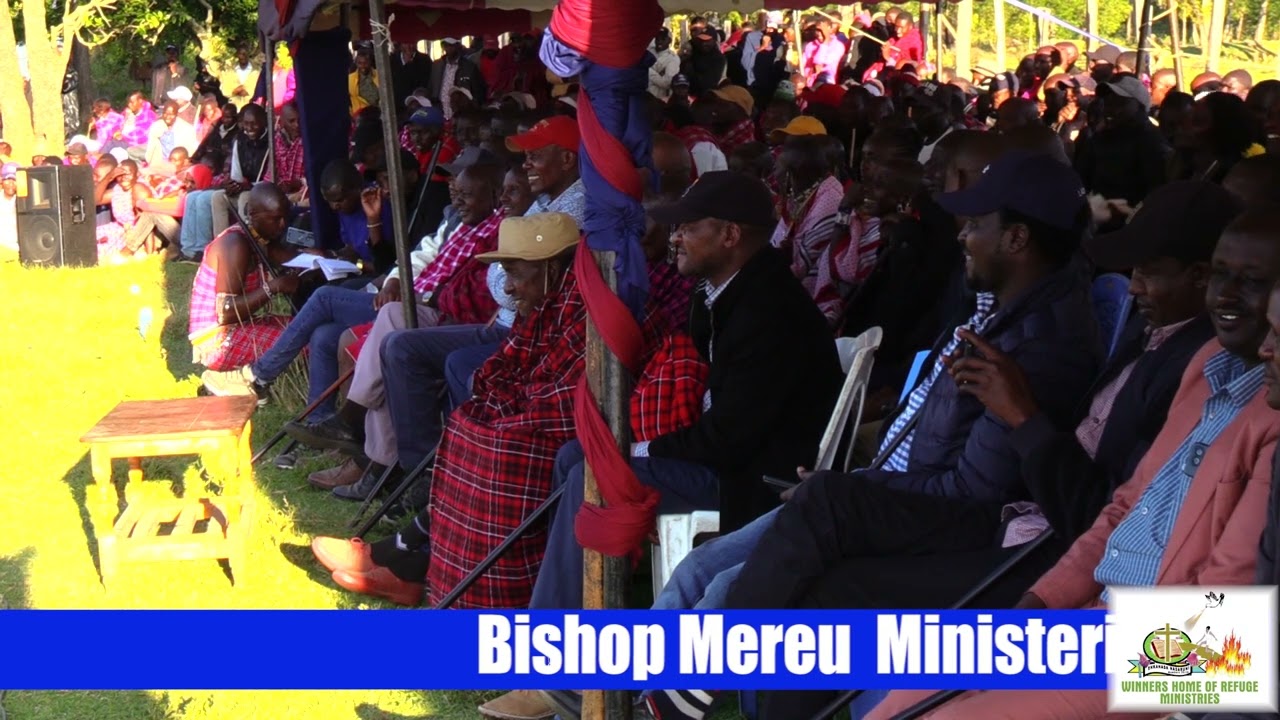 Bishop Mereu preaching at Mzee Kiok blessings day at Nkareta