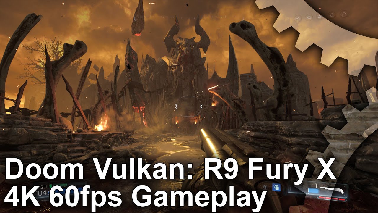 Doom Vulkan R9 Fury X 4K 60fps Gameplay! Plus Fury X vs GTX 1070 Frame-Rate Tests!