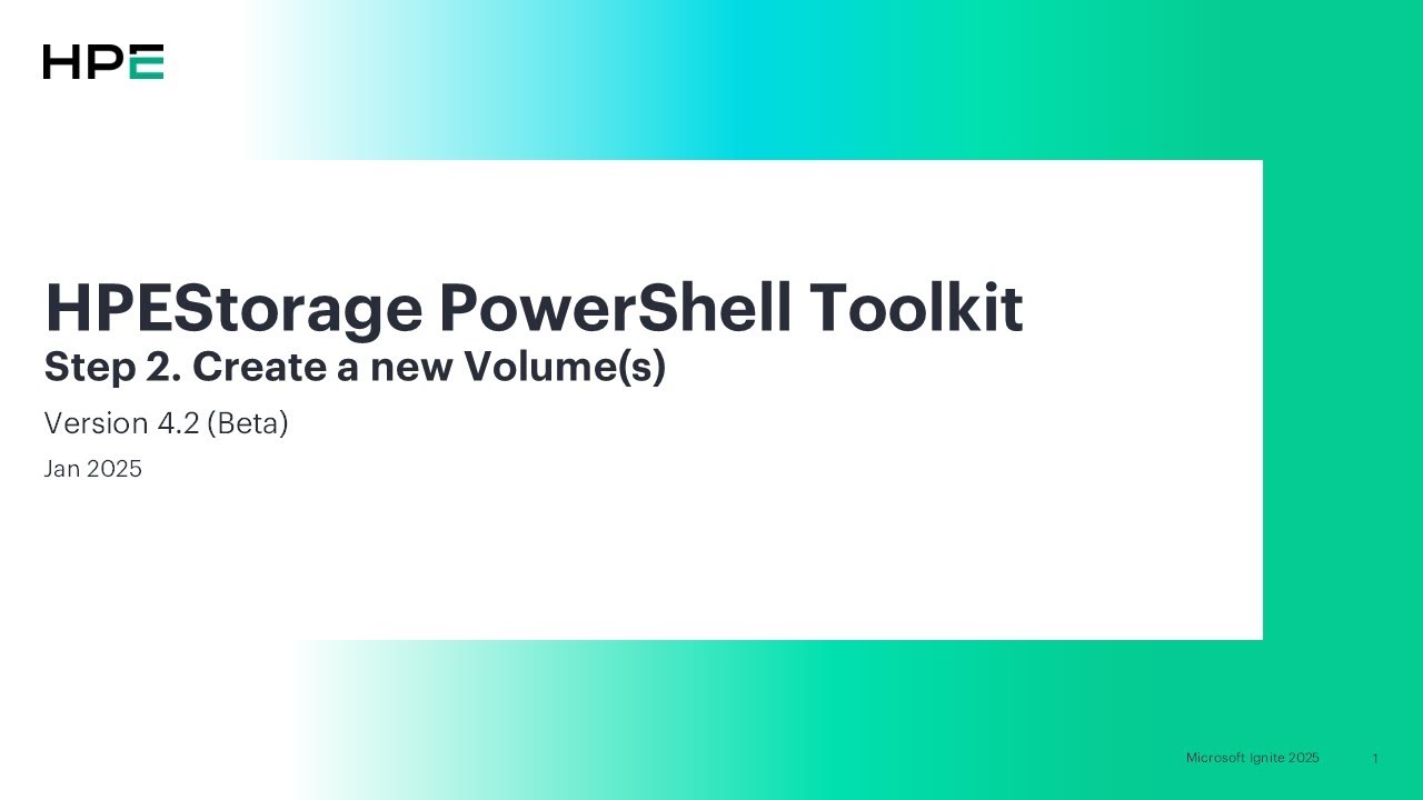HPE Storage Toolkit Create Volumes v4 2