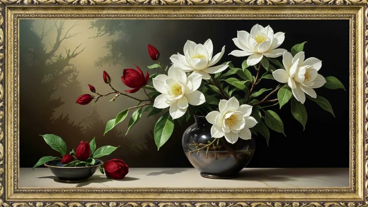 Beautiful Floral Arrangements Painting | Luxurious Wall Art Screensaver | 4K Frame TV