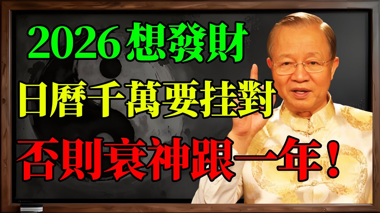 老实人總是存不住錢？那是家中日曆挂錯了！2026新日曆避免這三個挂法！#曾仕強 #易經 #人生感悟 #人生哲理 #國學智慧 #國學 #因果 #正能量 #風水