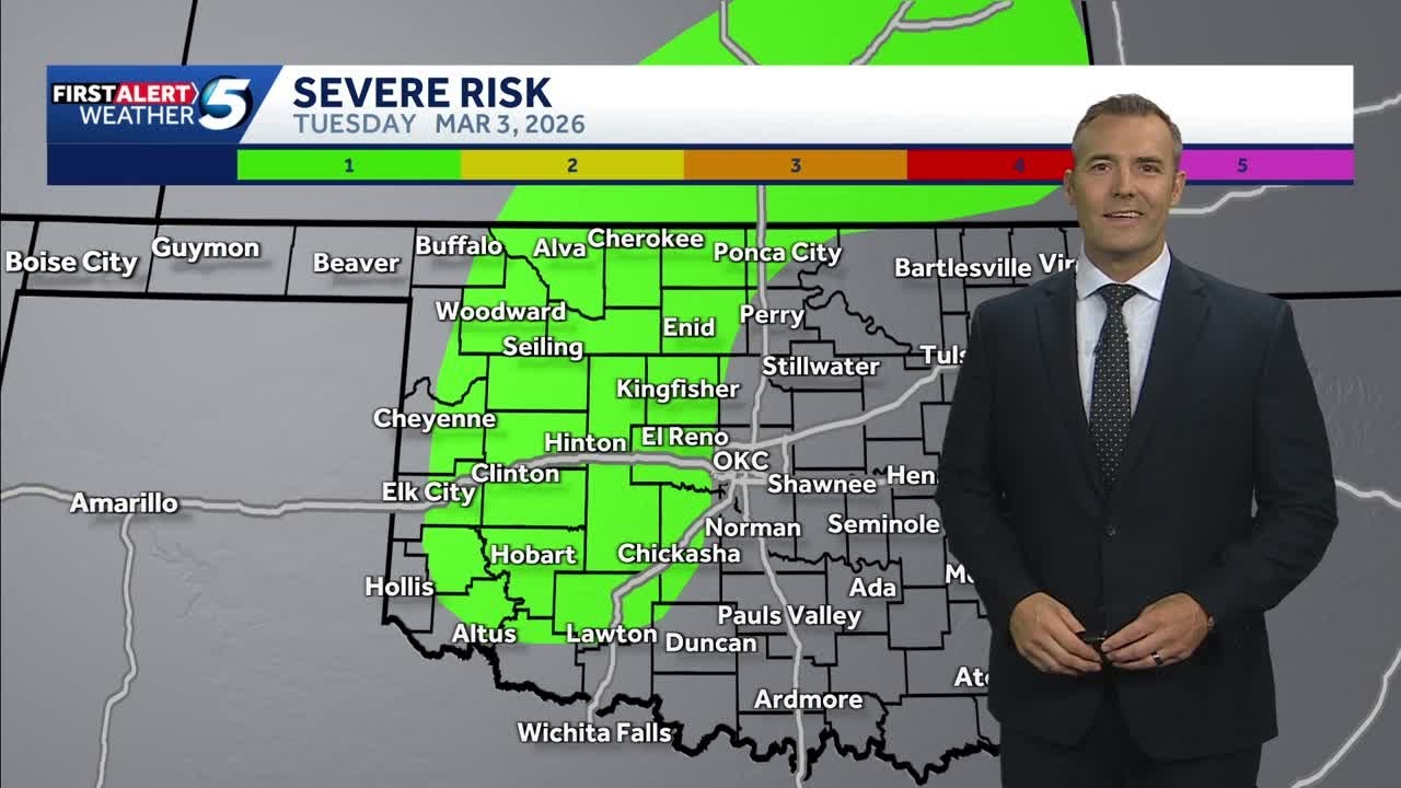 Severe Storm Timeline: Oklahoma could see storms with hail threat late Tuesday