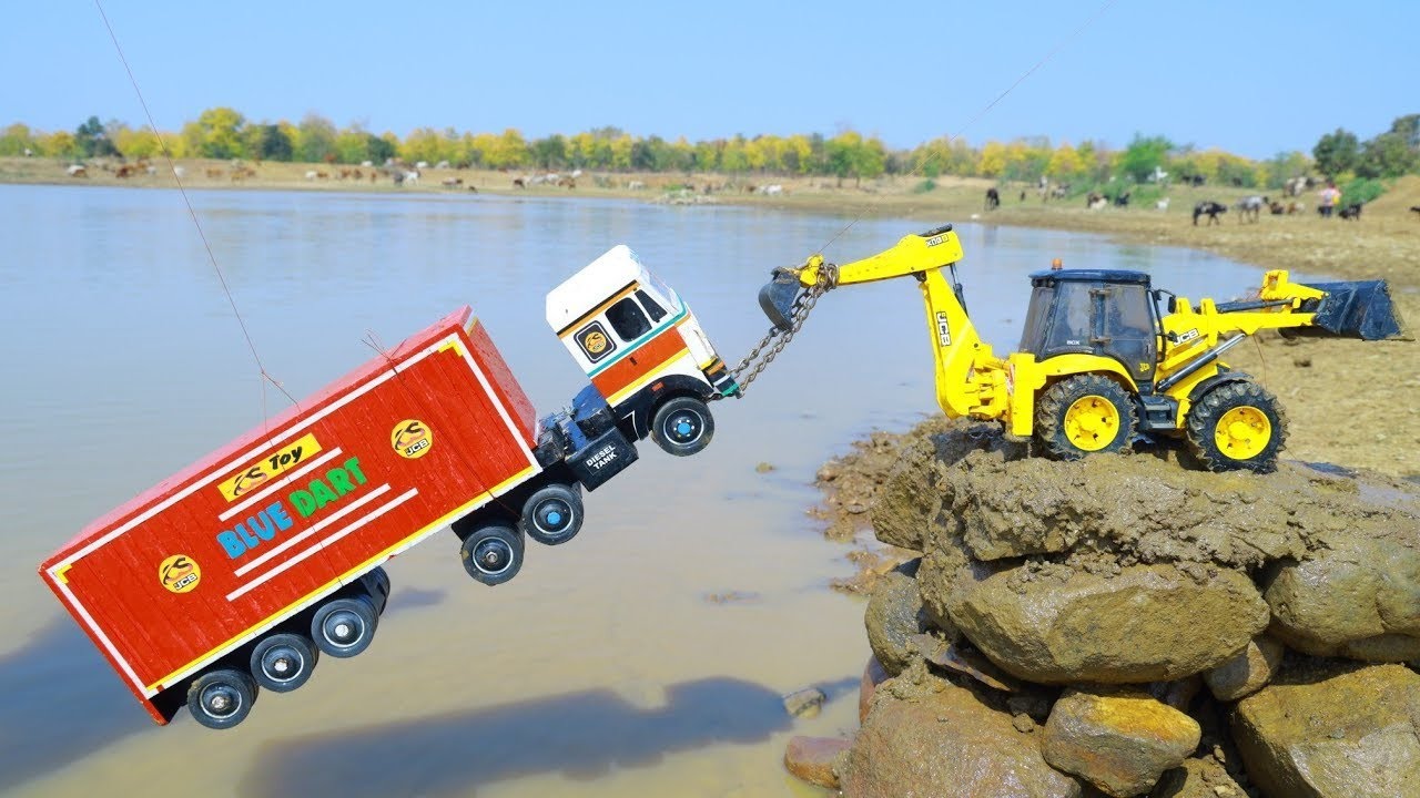 Black Thar Rescue in Mud with JCB | Airplane Crash & Oil Tanker Scene |  DATOY