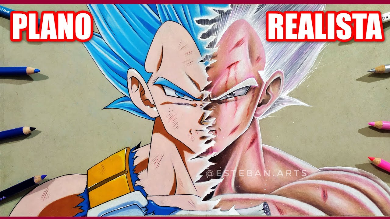 🔥Coloreado plano VS Semi Realista🔥 | VEGETA ULTRA INSTINTO DOMINADO - Esteban Arts