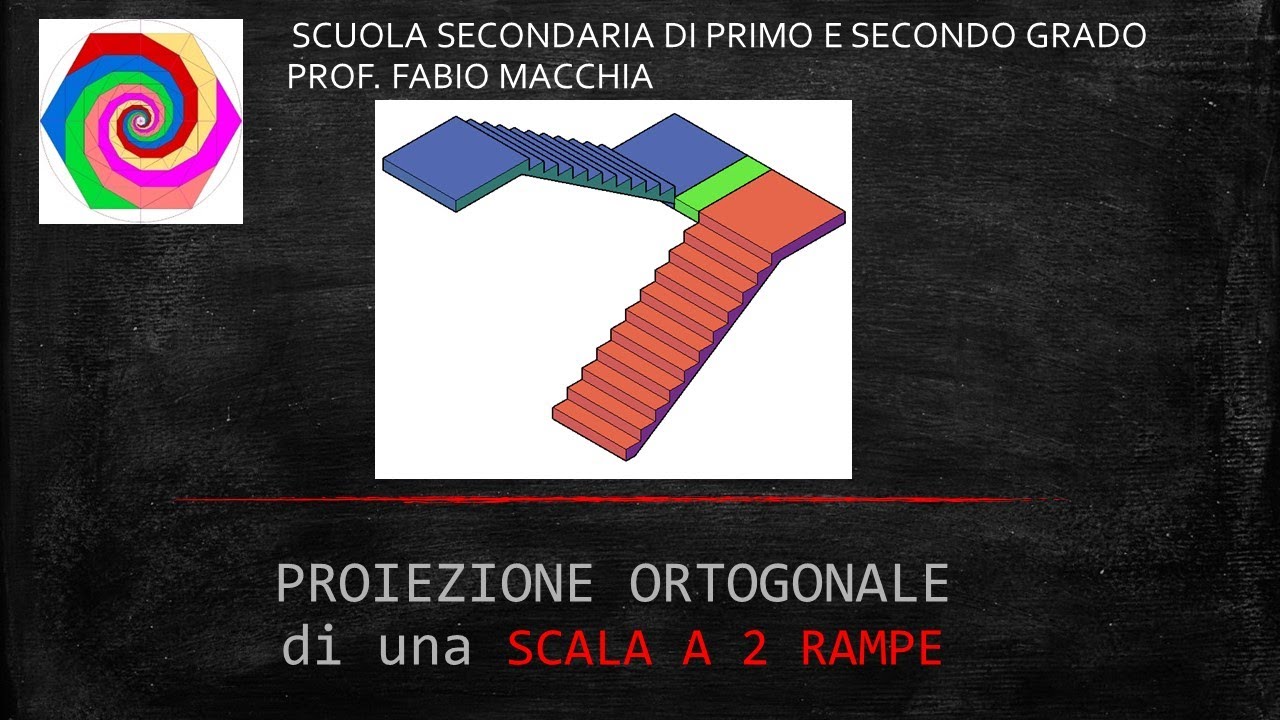 Proiezione Ortogonale di una Scala a 2 rampe.