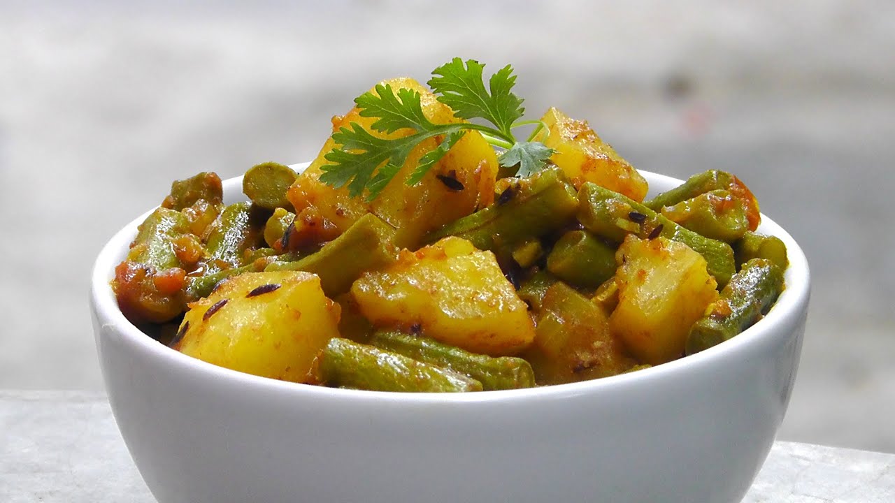 Indische Kartoffeln mit grünen Bohnen   Vegan Vegetarisches Rezept