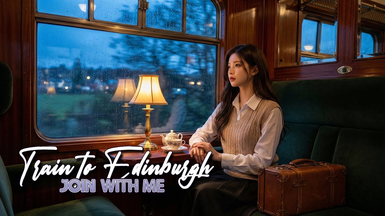 Taking the night train to Edinburgh 🚂 | Rain & Train Sounds for Sleeping (White Noise ASMR)