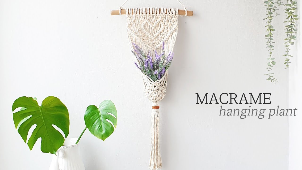 DIY | macrame heart hanging plant | 마크라메 하트 행잉 플랜트 만들기 | 초보자 입문용 | 캠핑소품 | 감성소품 | 집꾸미기 | 플랜테리어