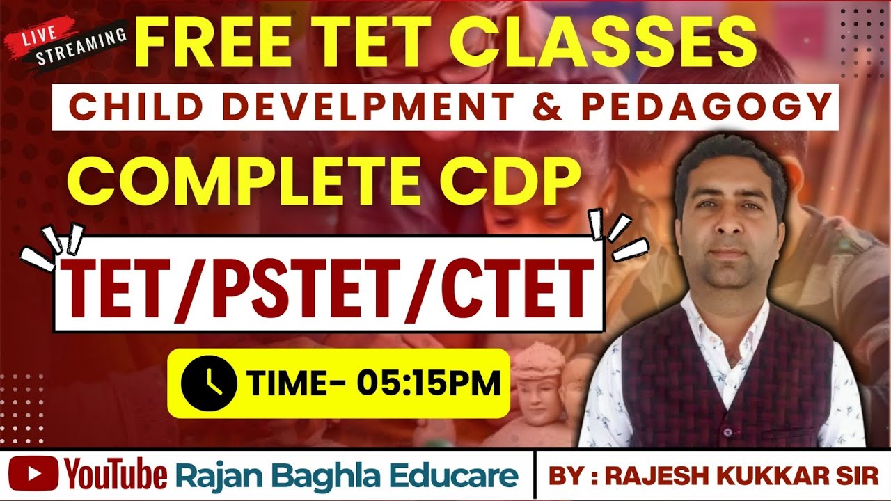 DAY-10 | FREE CDP CLASSES  DAILY 5:15 PM  I TET/PSTET/CTET | BY RAJESH SIR