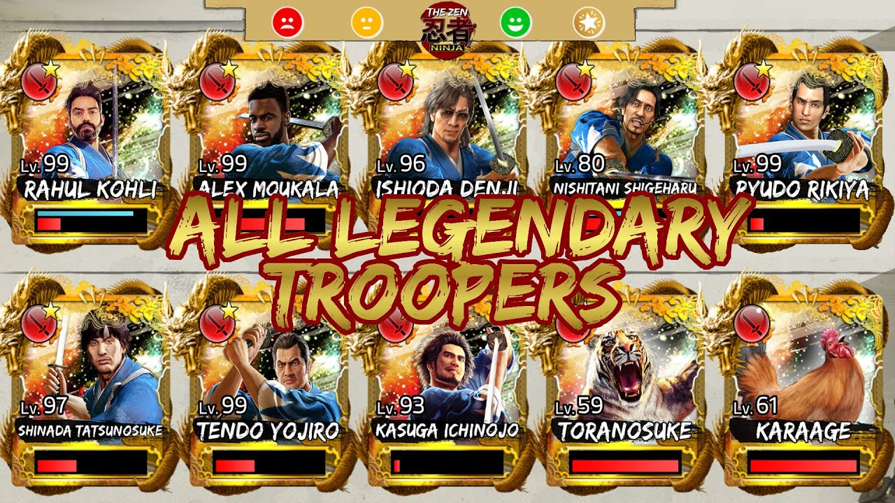 Like a Dragon Ishin! - All Legendary Trooper Card Summons + My Top 5 Purple Troopers
