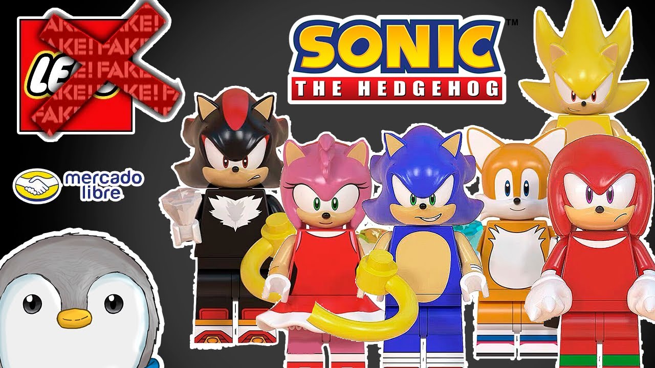 SONIC LEGO || Reseña Set 8 Figuras Bootleg Shadow Tails Super Sonic  Silver ( Mercado libre Amazon )