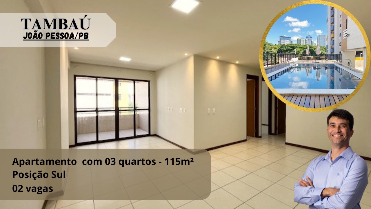 Espaçoso apartamento com 03 quartos + DCE à venda em Tambaú, João Pessoa/PB