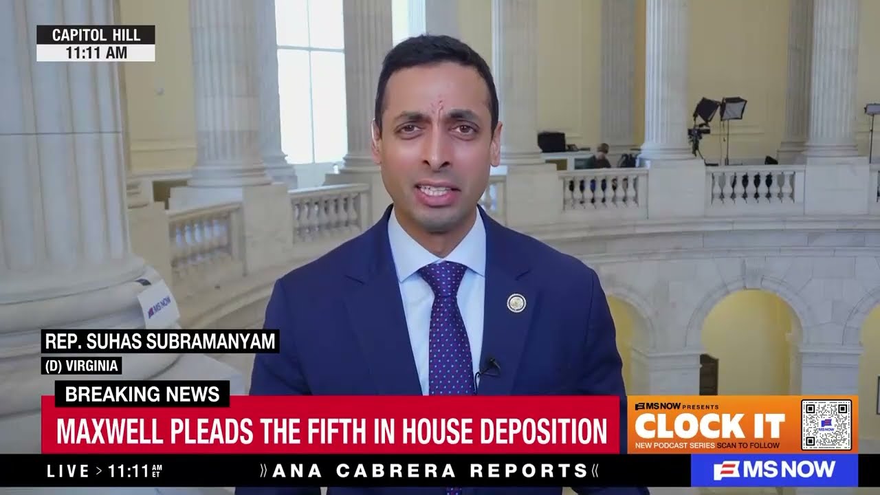 Congressman Subramanyam Speaks on Epstein Files and Ghislaine Maxwell with MS Now's Ana Cabrera