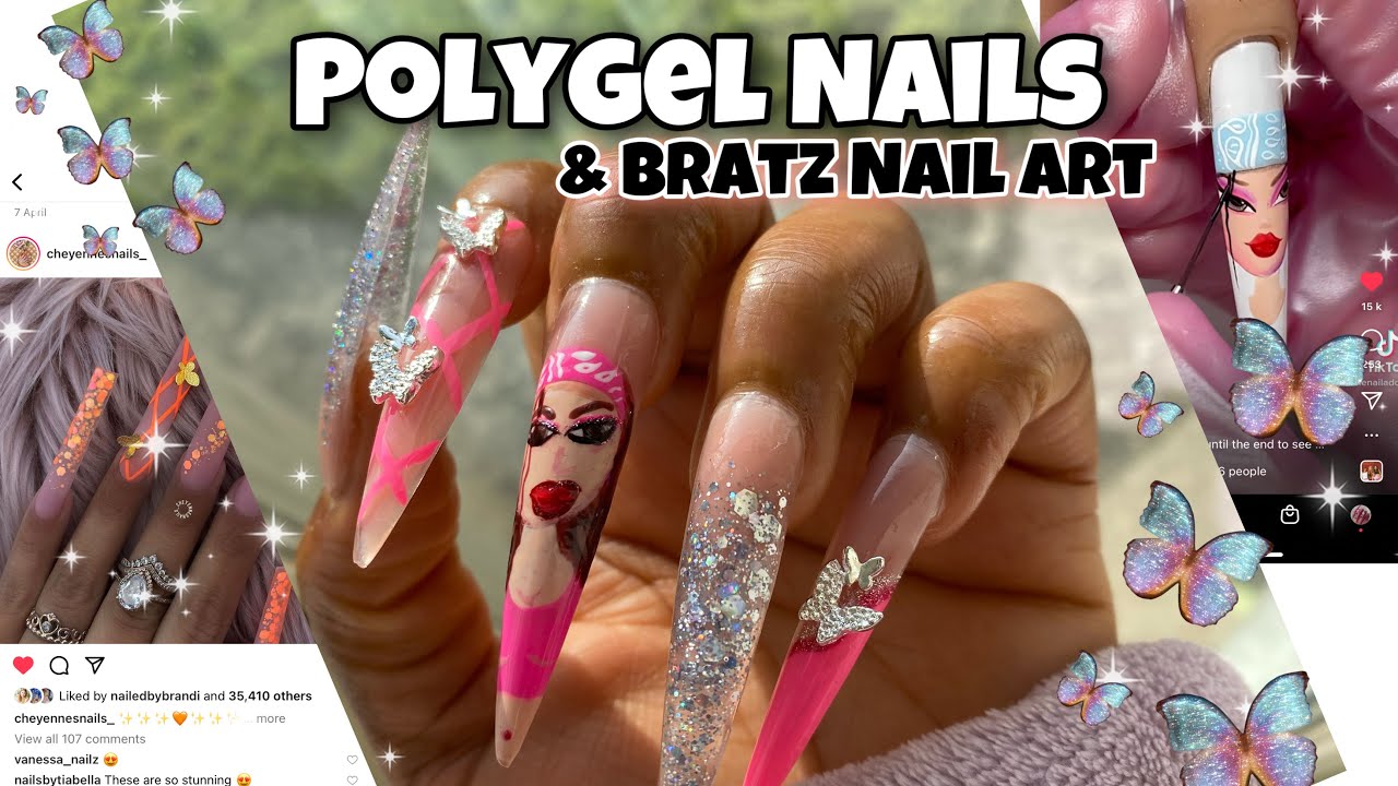 3XL STILETTO POLYGEL NAILS FEMI BEAUTY METHOD using AOKITEC STORE POLYGEL | BRATZ NAIL ART ATTEMPT