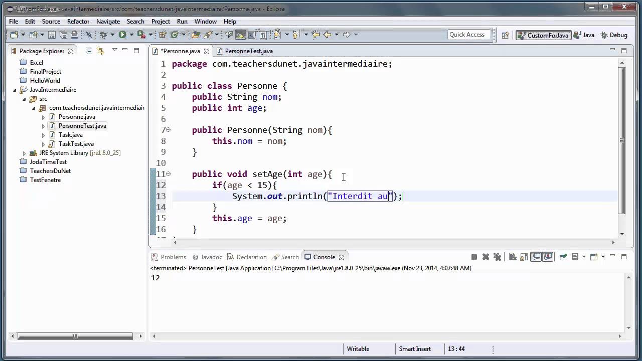 JAVA (Intermédiaire) - 10 - L'utilité des accesseurs et des mutateurs en Java