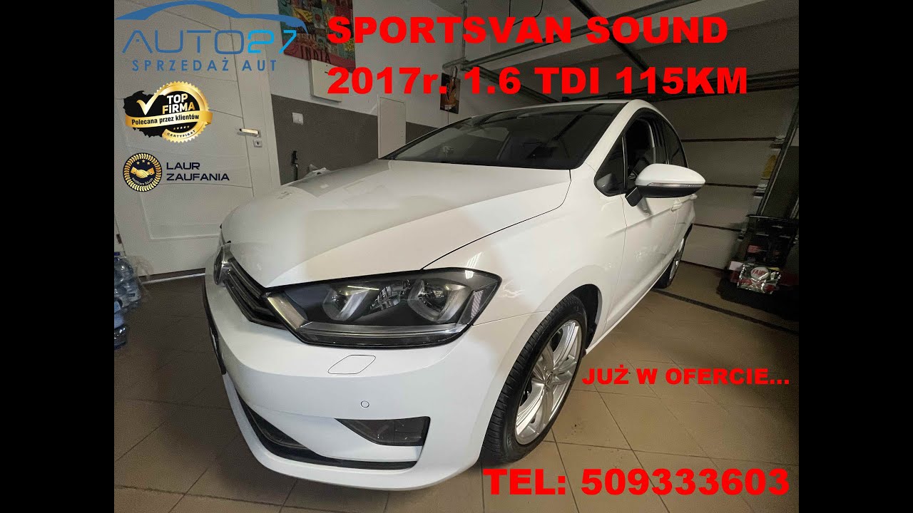 #AUTO27 - SPRZEDANY - Vw Golf SPORTSVAN 1.6 TDI 115KM. 2017r. SOUND. Bogata OPCJA... WARTO!
