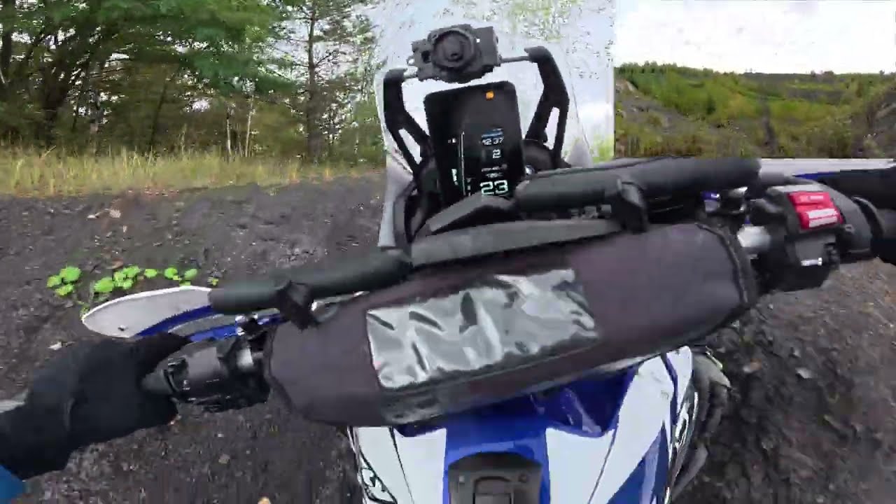 friends&rsquo; adventure ride on a local post-mining spoil heap #advriders #tenere700 #cfmoto450