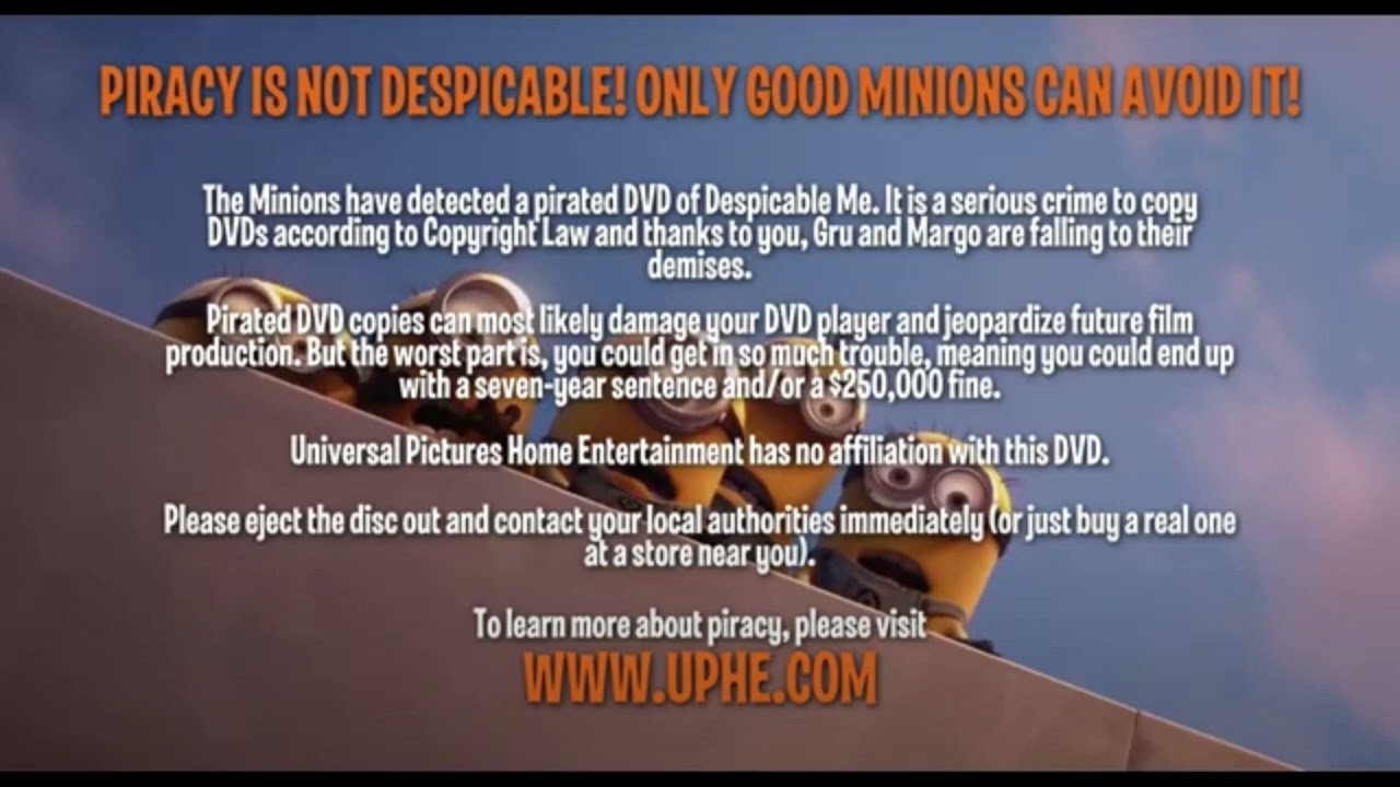 Despicable Me DVD Anti Piracy Screen: Remake