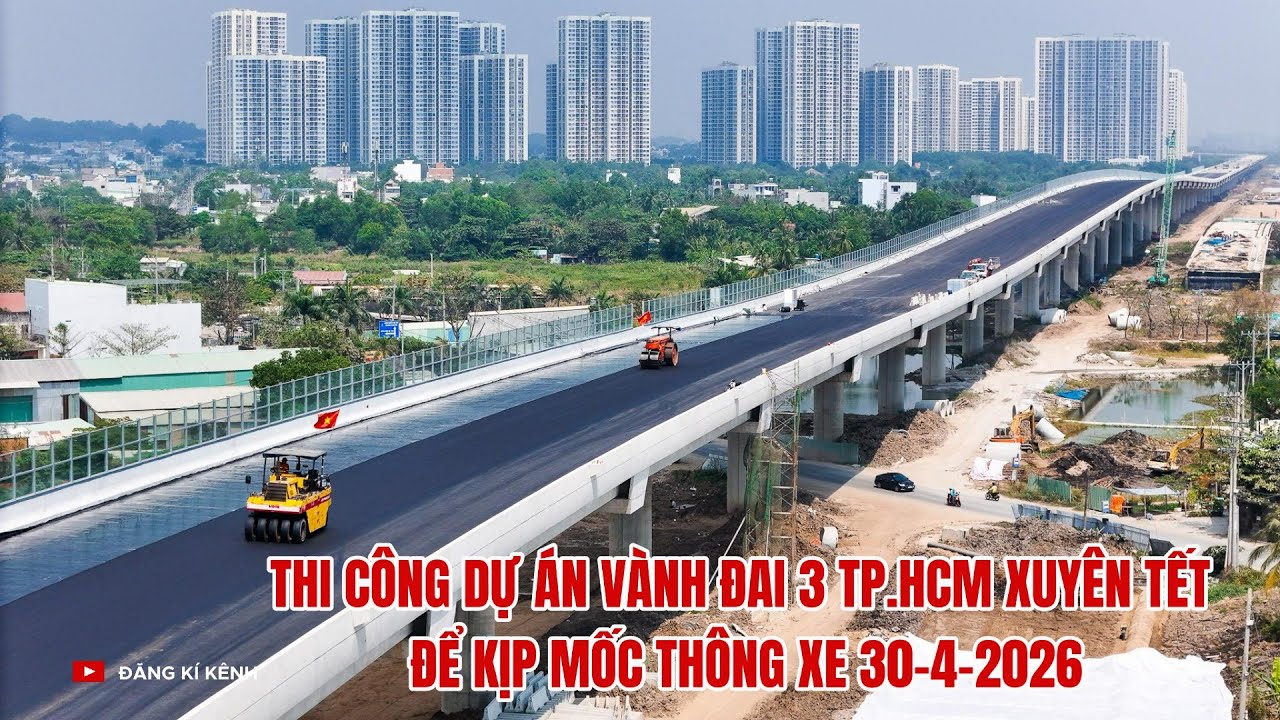 Thi công dự án vành đai 3 TP.HCM xuyên Tết để kịp mốc thông xe 30-4-2026