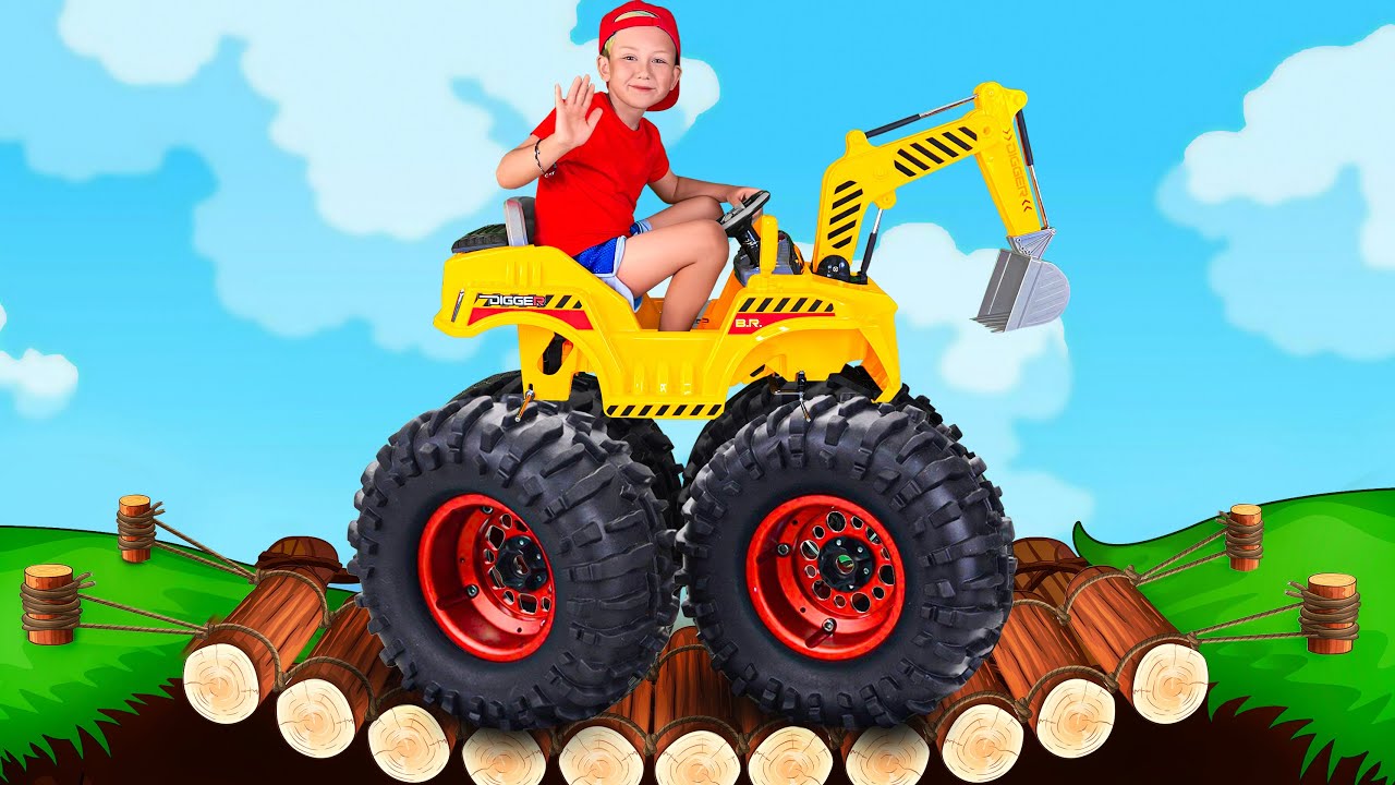 Senya Playing with POWER Wheels Tractors